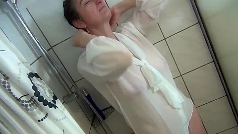 Showering In A Blouse - HotMilf