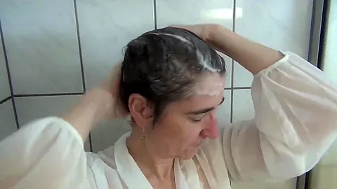 Showering In A Blouse - HotMilf