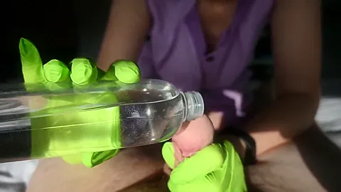 Handjob In Green Latex Gloves - HotMilf