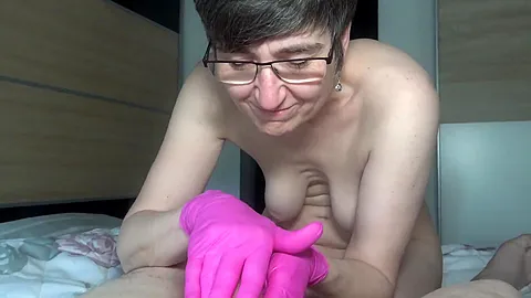 Handjob In Pink Gloves - HotMilf