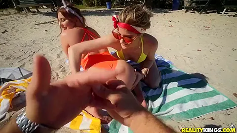 Chubby Beach Bbw Steals Sizzlers Man!