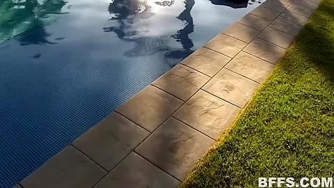 Three Horny Sluts And One Guy Next To The Pool