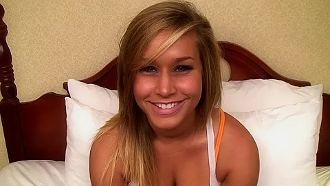 Adorable 18 year old blonde teen 18+ with C cup titties sucks 8 inches