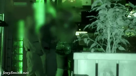She wore only a tinsel at club! Public flashing