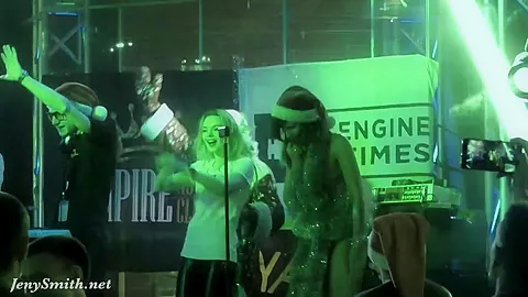 She wore only a tinsel at club! Public flashing