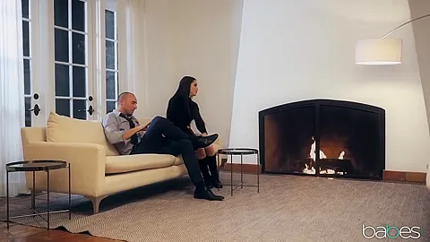 Cloth Sniffing Randy Babysitter Alina Seduces Boss