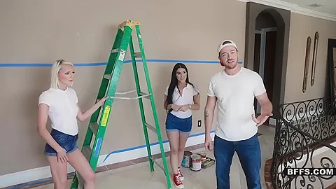 Contractor Fucks 3 Girls As Payment!
