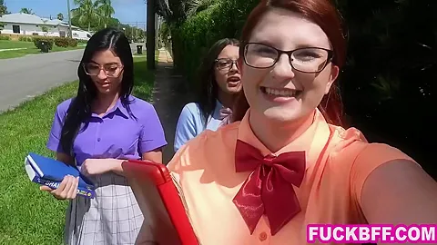 Nerd With A Huge Cock Gets Sucked And Fucked By Three teen 18+