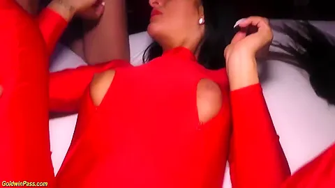 Shiny Stepsiblings Catsuit Party Orgy