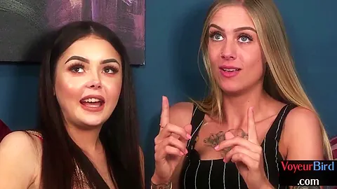 Lingerie Teasing Jerking In Trio