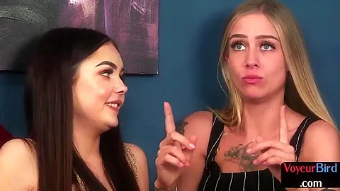 Lingerie Teasing Jerking In Trio