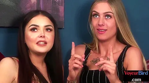 Lingerie Teasing Jerking In Trio