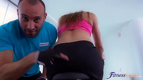 Nicole Bangs Beefcake Trainer During Workout