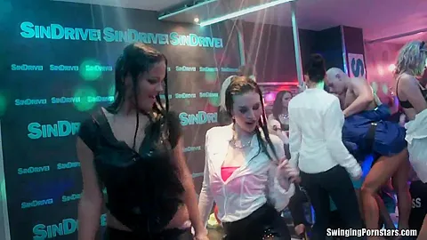 Slutty party chicks dancing and fucking