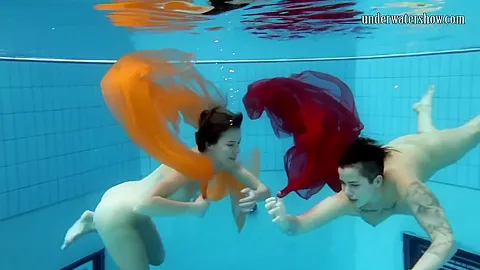 Two Hotties Submerged Underwater