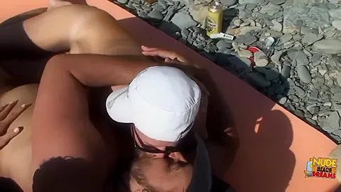 Nudist Beach Hot Threesome With Two Hot Blonde Milfs