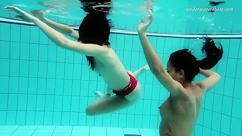 Nina Markova And Zlata Oduvanchik Swimming Naked In The Pool