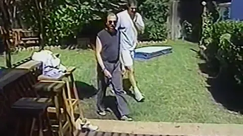 Vintage amateur orgy with two couples in the backyard