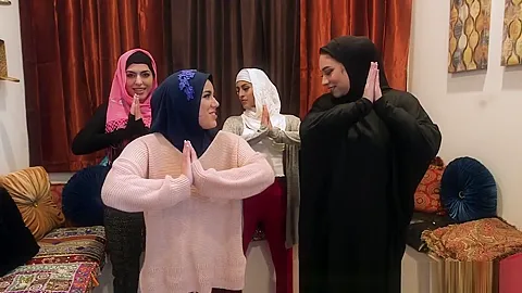 Real teenagers 18+ in hijabs ride cock