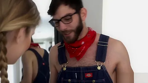 My huge boobs stepsister gets ready for a redneck party
