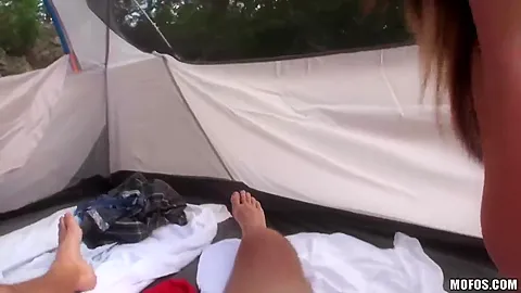 Camping with two horny petites