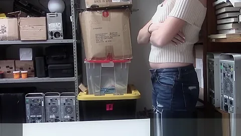 TIGHT redhead gets POUNDED by DIRTY guard on his desk