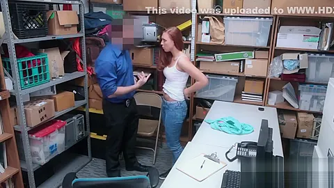 Redhead Ornella gets her tight cunt demolished when found robbing