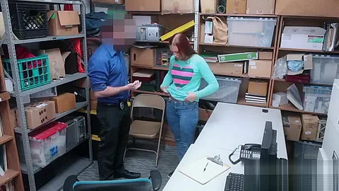 Redhead Ornella gets her tight cunt demolished when found robbing