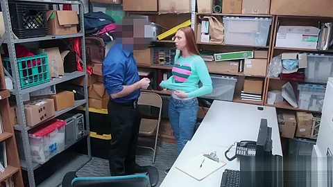 Redhead Ornella gets her tight cunt demolished when found robbing