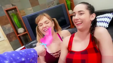 Dirty stepbro fucks a stepsister and her horny friends
