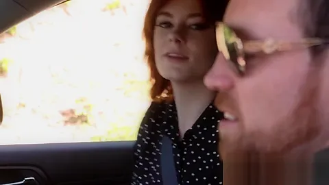 Hot redhead chick gets banged by horny mature man hard and deep in doggystyle