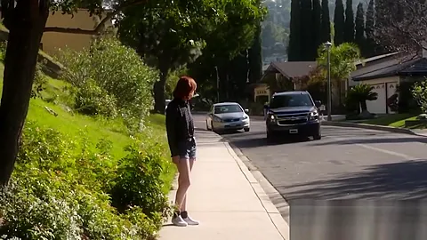 Hot redhead chick gets banged by horny mature man hard and deep in doggystyle