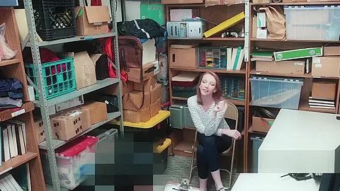 Hot redhead Katy gets stuffed by officers hard cock in different poses