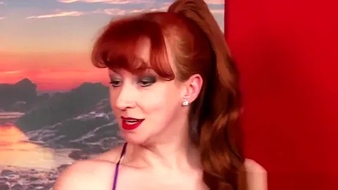 Mature CFNM redhead shows teens 18+ how to tug