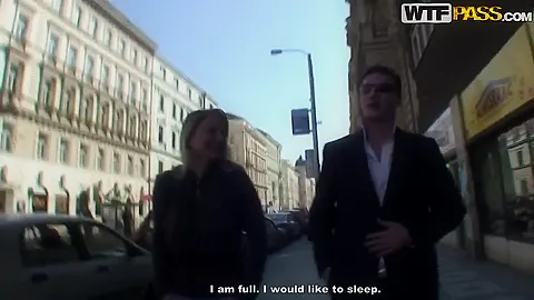 Hot Janet taking a walk over town with her handsome boyfriend
