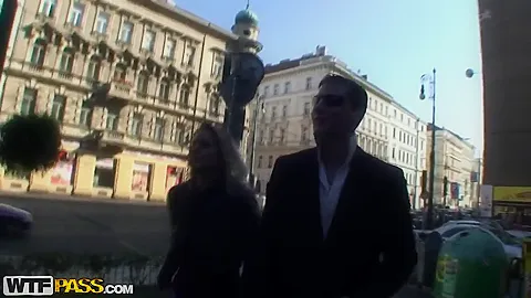 Hot Janet taking a walk over town with her handsome boyfriend