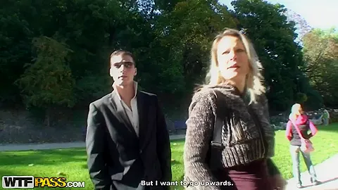 Hot Janet taking a walk over town with her handsome boyfriend