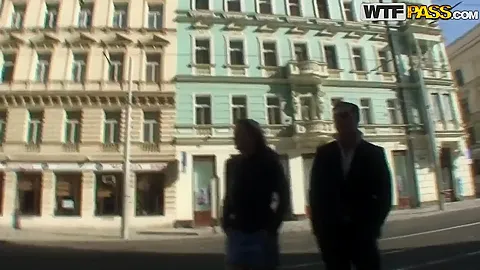 Hot Janet taking a walk over town with her handsome boyfriend