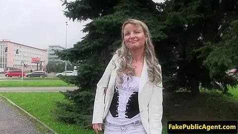 Pulled euro amateur lured into public sex