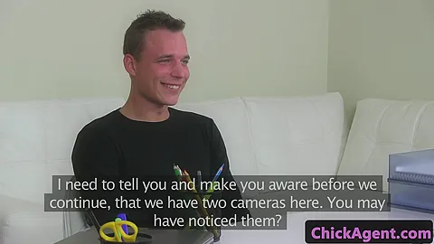 Smalltitted casting agent jizzed on box