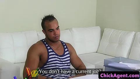 european female interview agent spunked in mouth