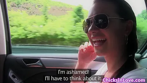 Amateur european lezzies fingering in the car