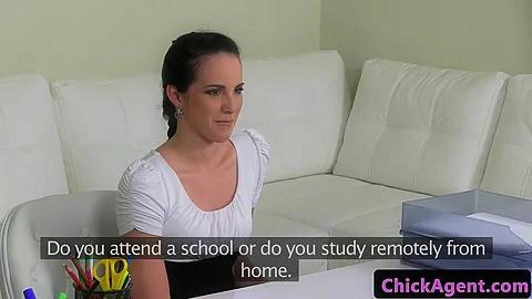 audition woman agent toyed in pussy with dildo