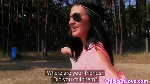 Sappho european sweetie fingerfucking outside