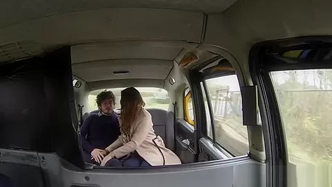 Amateur eurobabe doggystyled on cabs backseat