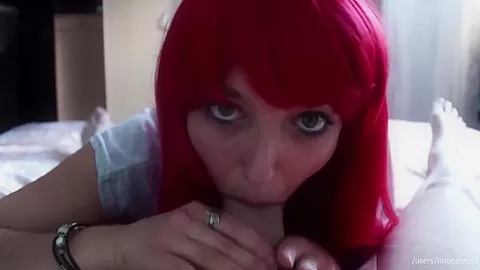 Cute stepsister sucking, licking, deepthroating and SWALLOWING cum