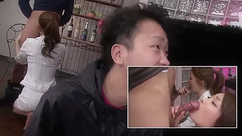 Two lovely girls test their blowjob skills