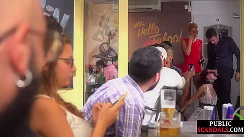 Submissive useless babes throatfucked in public orgy