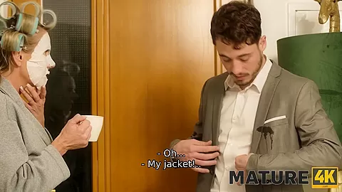 MATURE4K. Big Tits Mature Likes Coffee and My Cock