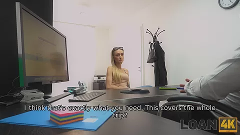LOAN4K. Woman gives pussy to the lender and waits for some money back